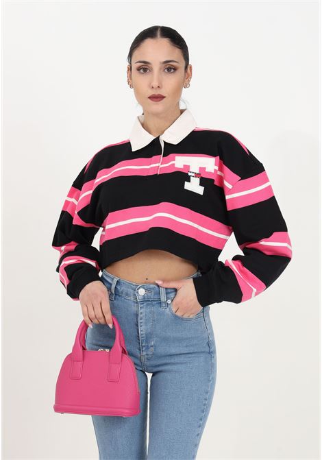 Polo crop da donna multicolor manica lunga TOMMY JEANS | DW0DW17222THWTHW